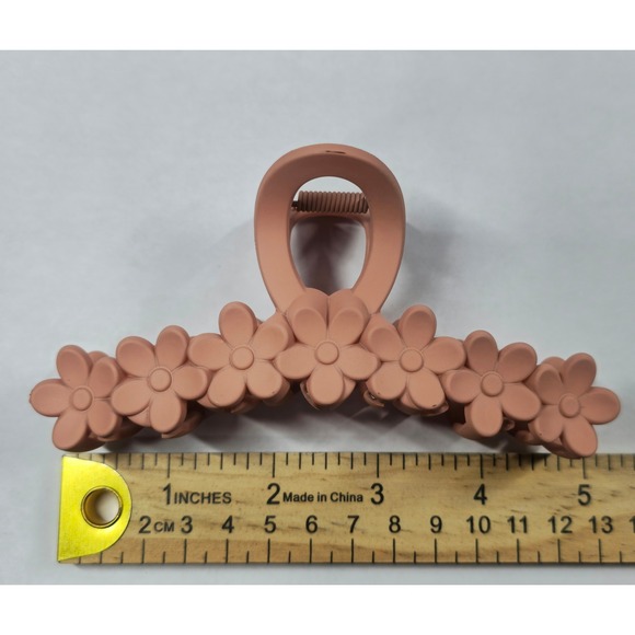 Unbranded Accessories - Matte Peach Pink Daisy Flower Large Hair Claw Clip Floral Arched Accessory